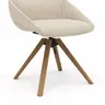 Stuhl Maluhia - mit niedriger Armlehne, drehbar, Stoff, Beige