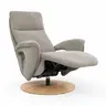 Sessel Tulsa Relax - Größe M, inkl. Kopf-/Fußteil/Rückenlehne verstellbar, Stoff, Graubeige