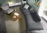 Trapezsofa Fluffy - 2-Sitzer mit Trapezelement und Abschlussteil inkl. Rückenlehne verstellbar, Stoff, Anthrazit