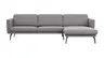 Ecksofa Estrela - 2,5-Sitzer mit Longchair rechts inkl. Rücken-/Armlehnen- und Sitztiefenverstellung, Stoff, Grau