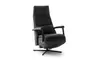 Sessel Possitano - motor. Relaxfunktion und Aufstehhilfe, Leder, Schwarz