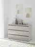 Kommode - mit 3 Schubkästen, Dekor Sand, Sandglas