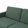 Ecksofa Nuoro - 2-Sitzer mit Longchair rechts inkl. Schlaffunktion und Bettkasten, Stoff, Dunkelgrün