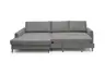 Ecksofa - Longchair links mit 3-Sitzer, Schlaffunktion, Stoff, Grau