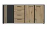 Sideboard FLORISS- Schwarz, Eiche Dekor