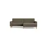 Ecksofa Aracena - 1,5-Sitzer XXL mit Longchair rechts, Stoff, Nougat