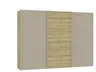 Schwebetürenschrank JOIN IT- B ca. 303 cm., Eiche Dekor, Glas, Braun, Matt