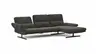 Ecksofa Alexander -  3-Sitzer mit Longchair rechts inkl. Kopfstütze/Armlehne verstellbar, Stoff, Braungrün