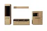 TV-Lowboard - B ca. 153 cm, Eiche Furnier geölt, Wildeiche massiv geölt