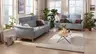 Sofa Nevin - 2,5-Sitzer inkl. Kopfpolsterverstellung, Stoff, Silbergrau