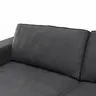 Sofa Aprino 1 - 3,5-Sitzer XL, Dickleder, Schwarz, Armlehne Block breit