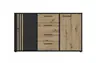 Sideboard FLORISS- Schwarz, Eiche Dekor