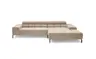 Ecksofa CLIVIA - 2-Sitzer mit Longchair rechts, Kopfteil verstellbar, Feincord,  Sand