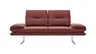 Sofa Lucero - 2,5-Sitzer inkl. Rückenlehne/Armlehne/Sitztiefe verstellbar und drehbares Sitzelement, Leder, Weinrot