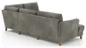 Sofa Stamford - 3,5-Sitzer, Bogen links mit Ecksofa 2-sitzig und Abschlusshocker Rechts, Stoff, Anthrazit