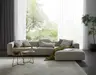 Ecksofa Caruso - 3-Sitzer, Longchair rechts, Stoff, Graubeige