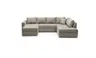Wohnlandschaft JOSY - Longchair links mit 1,5-Sitzer und Ecke rechts inkl. Schlaffunktion mit Bettkasten, Stoff, Taupe