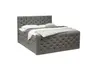 Boxspringbett SANDRIN E- Liegefläche ca. 180x200 cm, Stoff, Dunkelgrau, inkl. Stauraum und Fußteil