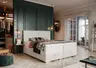 Boxspringbett- Liegefläche ca. 180x200 cm, Stoff, Beige