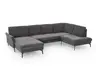 Wohnlandschaft - Longchair links mit 2,5-Sitzer und Ecke rechts, Stoff Anthrazit