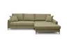 Ecksofa - 3-Sitzer mit Longchair rechts, Stoff, Olive