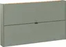 Schuhschrank GIANNA - B ca. 140 cm, Taupegrün, Navarra Eiche Nachbildung