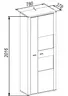Vitrine - mit Beleuchtung, B ca. 78 cm, Eiche Nachbildung, Eiche dunkel Nachbildung