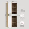 Büroschrank - B ca. 80 cm, Artisan Eiche Nachbildung, Weiß