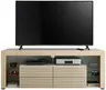 TV-Lowboard - mit Beleuchtung, B ca. 179 cm, Kaschmir, Riva Eiche Nachbildung