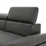 Ecksofa Felipa - Longchair links mit 2,5-Sitzer inkl. Kopfteil verstellbar, Leder, Grau