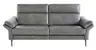Sofa Atella - 3-Sitzer, inklusive Kopfteilverstellung, Leder, Anthrazit