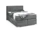 Boxspringbett JEANETTE- Liegefläche ca. 140x200 cm, Stoff, Grau
