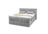 Boxspringbett- Liegefläche ca. 180x200 cm, Stoff, Grau