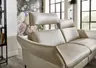 Sofa - 3-Sitzer, Kopfteil verstellbar, Leder, Creme