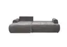 Ecksofa - Longchair links mit 2-Sitzer, Stoff, Steingrau