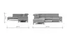 Ecksofa Hudson - Ecke links mit 2,5-Sitzer, inkl. Kopfteil/Armlehne verstellbar und Sitzvorzug/Relaxfunktion (motorisch), Stoff, Kupfer