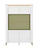 Vitrine - mit Beleuchtung, Alpinweiß, Goldfarben, Weiß Hochglanz
