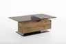 Couchtisch - mit Klappe, LBH 125x75x46 cm, Kerneiche massiv