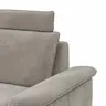 Ecksofa Tulsa KS - 1,5-Sitzer mit Anstellhocker aufklappbar links, Spitzecke und 2,5-Sitzer rechts, inkl. Kopfstütze, AL verstellbar und Schlaffunktion, Stoff, Graubeige