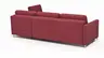 Ecksofa Nuoro - 2-Sitzer mit Longchair rechts inkl. Schlaffunktion und Bettkasten, Stoff, Rubin