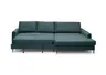 Ecksofa - 3-Sitzer mit Longchair rechts, Schlaffunktion, Stoff, Azur