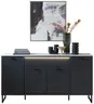 Sideboard - mit Beleuchtung, B ca. 174 cm, Graphit, Marmor Nachbildung hell