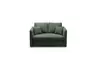 Sofa JORDEN - 1,5-Sitzer inkl. Schlaffunktion mit Bettkasten, verstellbare Armlehnen, Stoff, Dunkelgrün