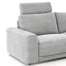 Ecksofa Balok - 2,5-Sitzer mit Longchair groß rechts, inkl. Relaxfunktion (motorisch) und Kopfstütze, Stoff, Eisengrau