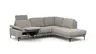 Ecksofa Matero - 2-Sitzer mit Ecke rechts inkl. Relaxfunktion motorisch und Sitzvorzug, Stoff, Graubeige