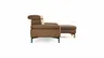 Ecksofa Felipa - 2,5-Sitzer mit Longchair rechts inkl. Kopfteil verstellbar, Leder, Cognac