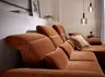 Ecksofa EM Setupal - 2,5-Sitzer mit Longchair rechts, Kopfteil/Armlehne/Rücken verstellbar, Stoff, Rost