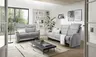 Sofa EM Sill - 2-Sitzer, mit Kopfteilverstellung, Stoff, Grau