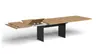 Esstisch 3110 - LB ca. 220x100 cm, ausziehbar,  Asteiche massiv, Geölt, Wange Rohstahl, Schwarz