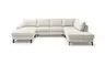 Wohnlandschaft CALM - Longchair links, 2-Sitzer, inkl. Schlaffunktion, Ecke rechts, Microfaser, Creme